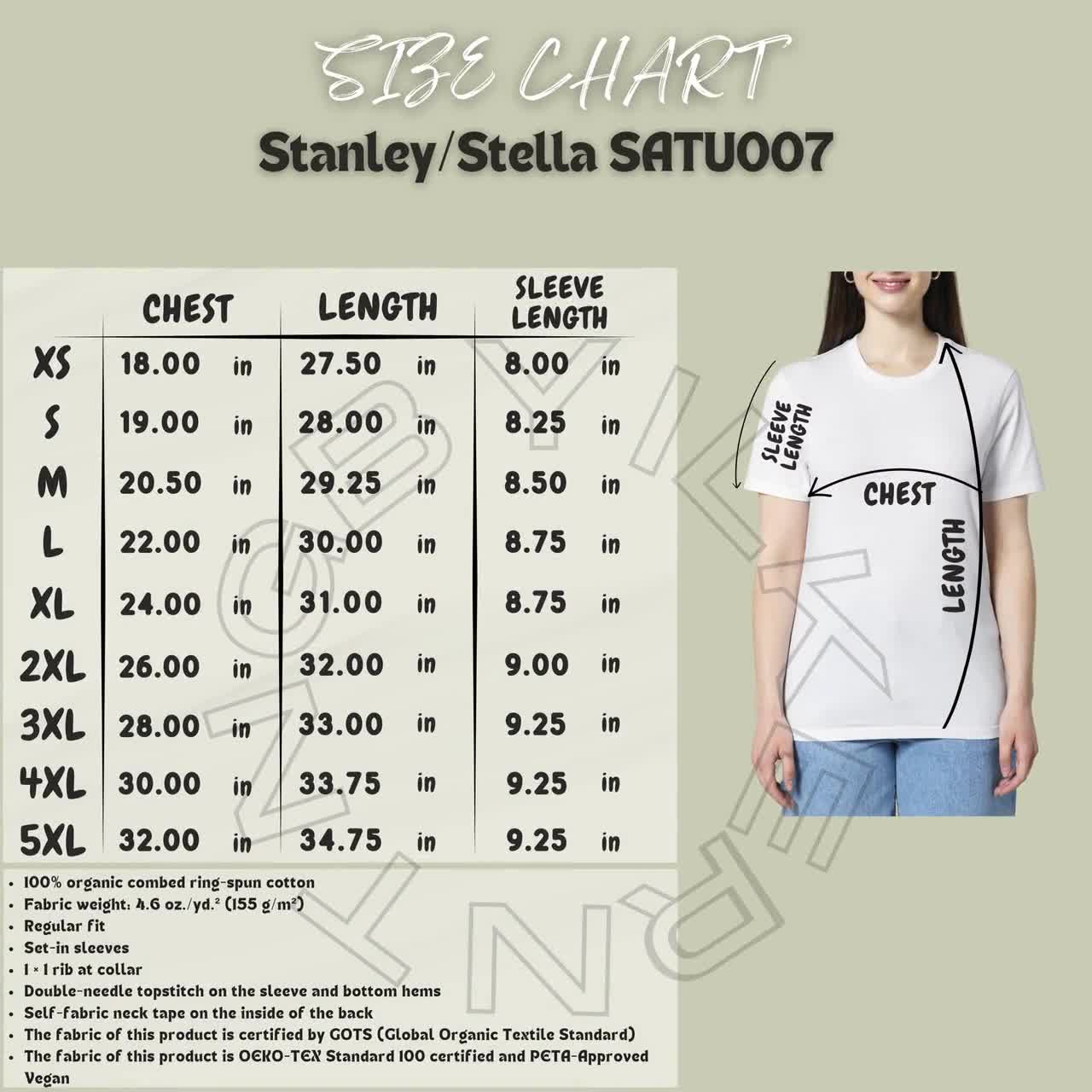 STRONG Tシャツ L size T-shirt Size Chart I Stanley Stella SATU007 Size Chart I Tee
