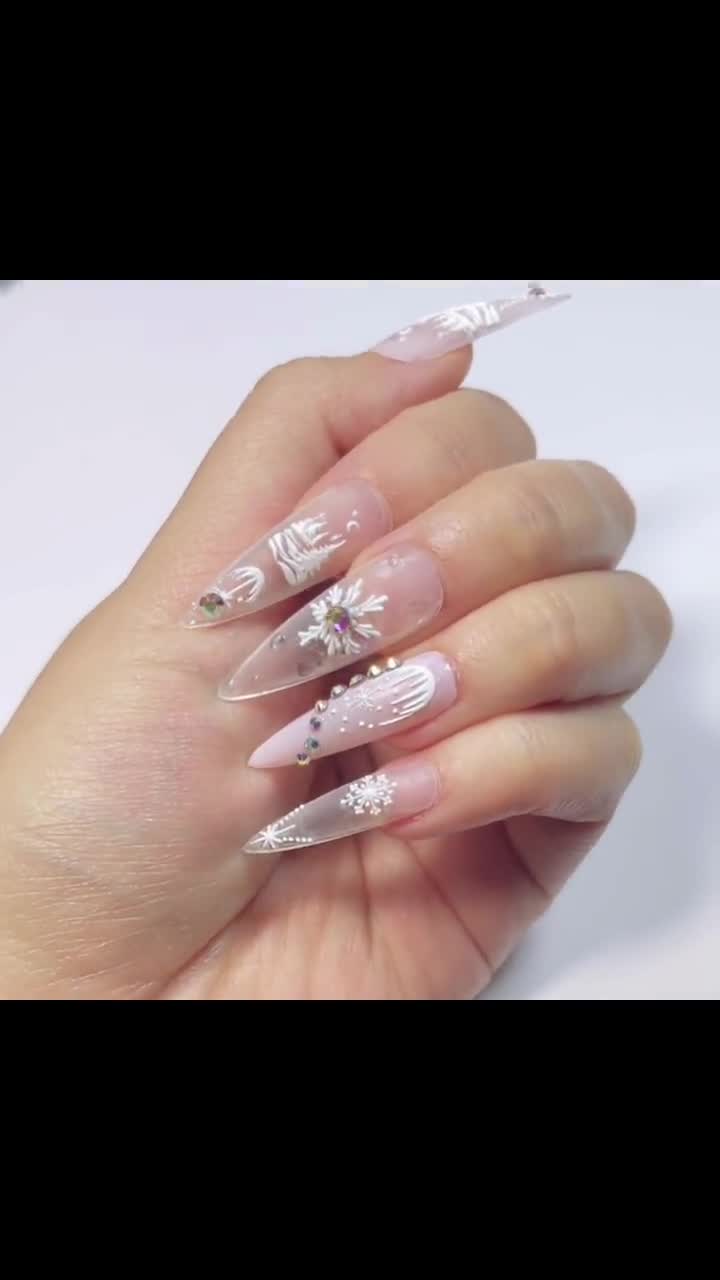 Winter Snow Flake White Nail Art Stickers Decals – MakyNailSupply