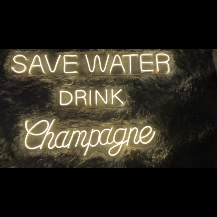 Scritta NEON LED Save Water Drink Wine