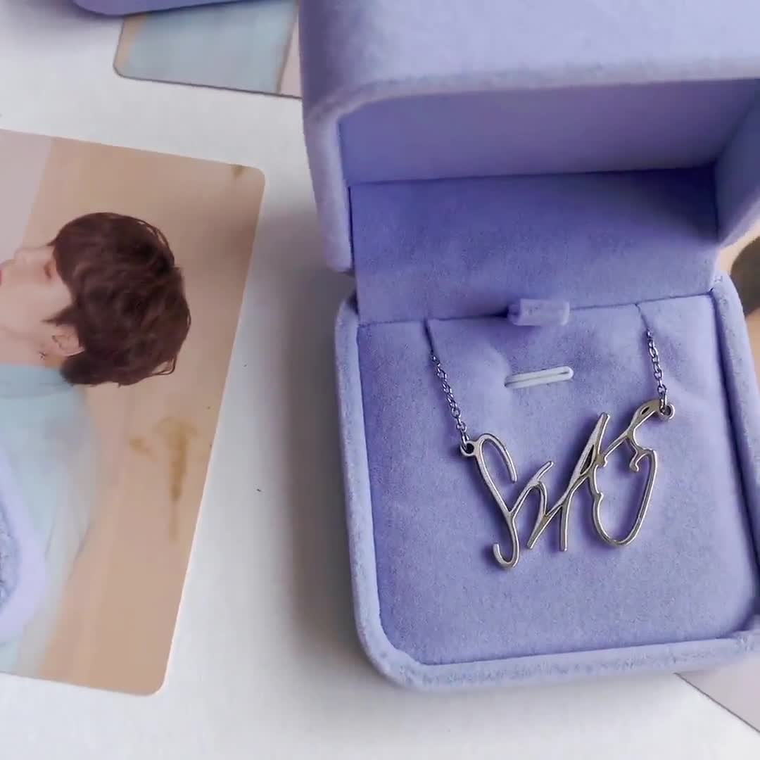 BTS Signature Necklace, BTS Jungkook, V, Jimin, Suga, RM, J
