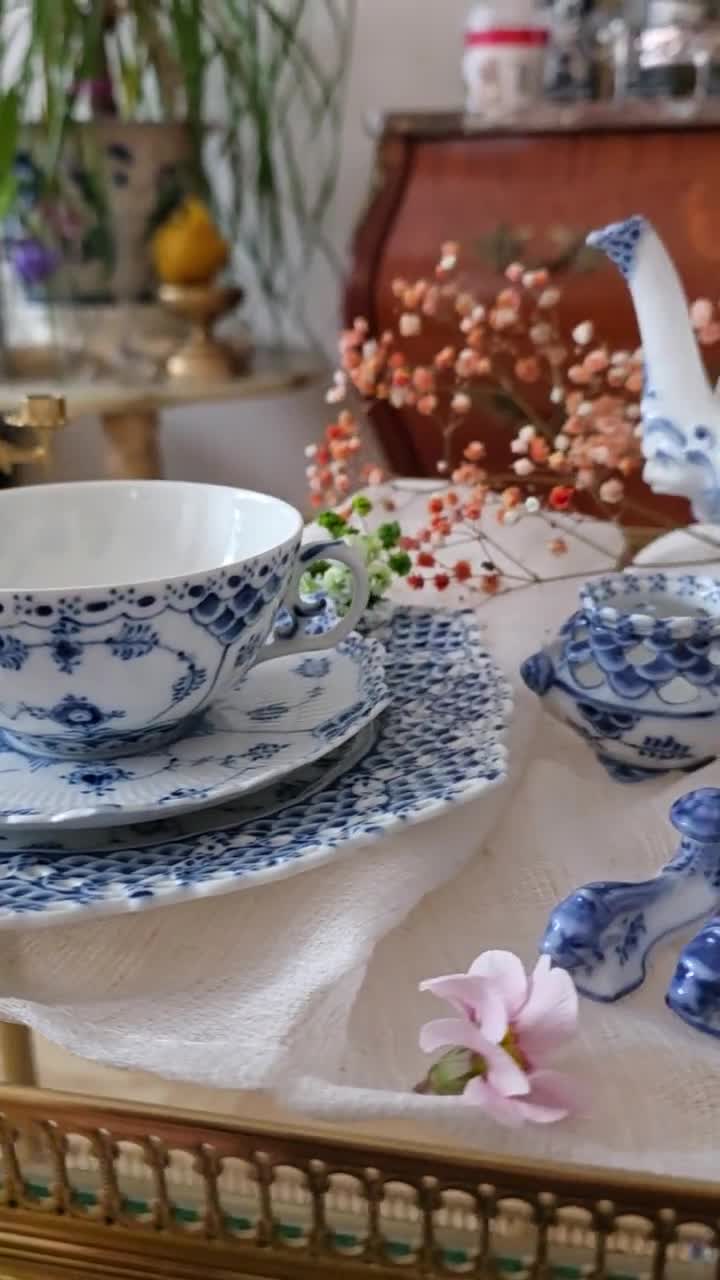 Royal Copenhagen Blue Fluted Full Lace Teapot #1118 – Rare - Etsy