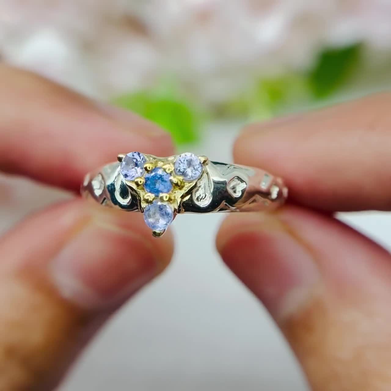 Triforce Zora's Tanzanite Spiritual Stone Custom Ring 14K Gold