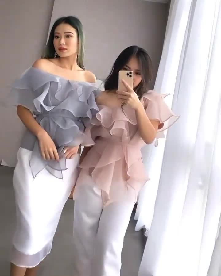 Multiway Pastel Organza Top, Ruffle Wedding Guest Top, Birthday Party  Casual Top, Formal Organza Top, Layered Blush Organza Top 