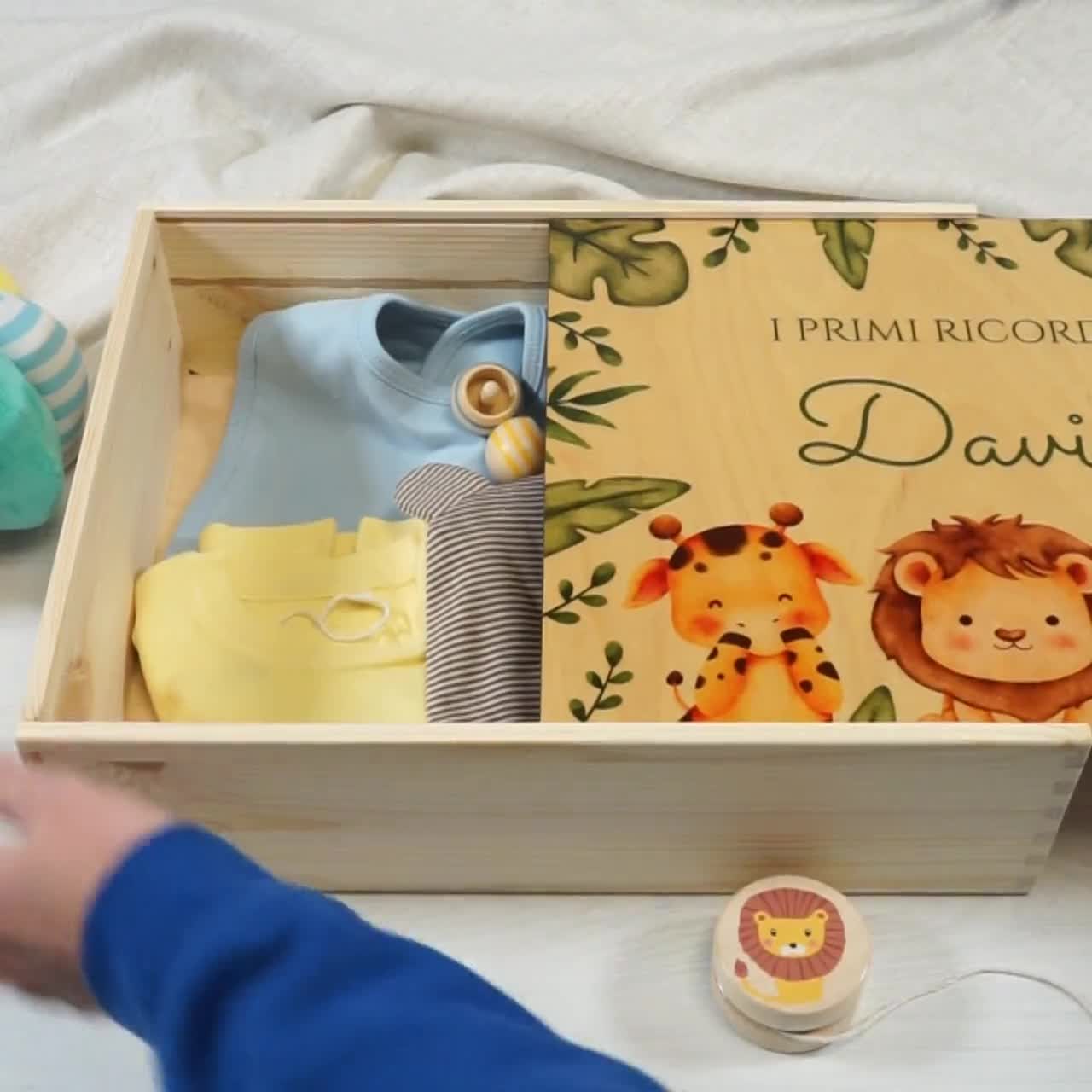 Scatola Dei Ricordi In Legno Personalizzata - Regalo Perfetto Per Neonati E Battesimi - Foto 13