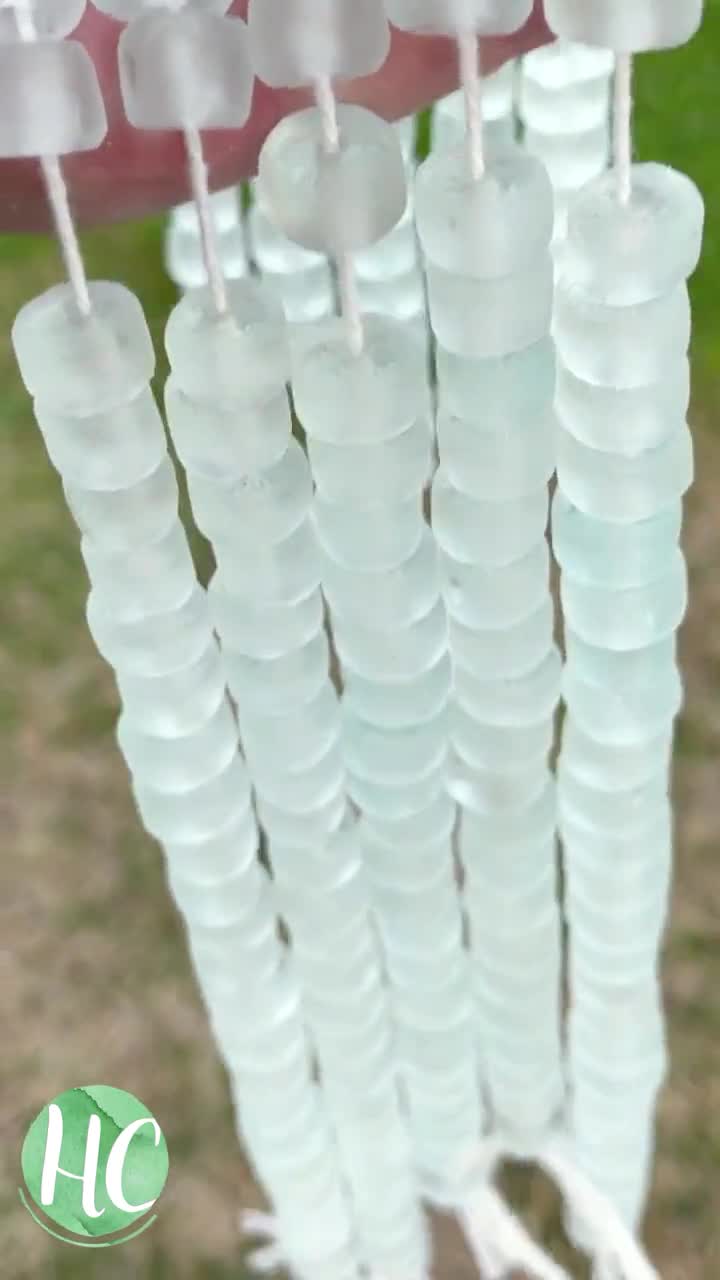 Sea Glass Beads, Jumbo Clear Aqua Recycled, Large Glass Beads