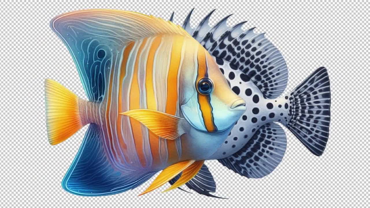 Exotic Fish Illustration: Creative PNG Clipart (Digital Download) video poster