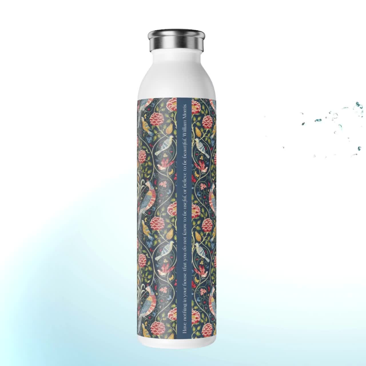 William Morris Slim Water Bottle, Stainless Steel 20oz Eco