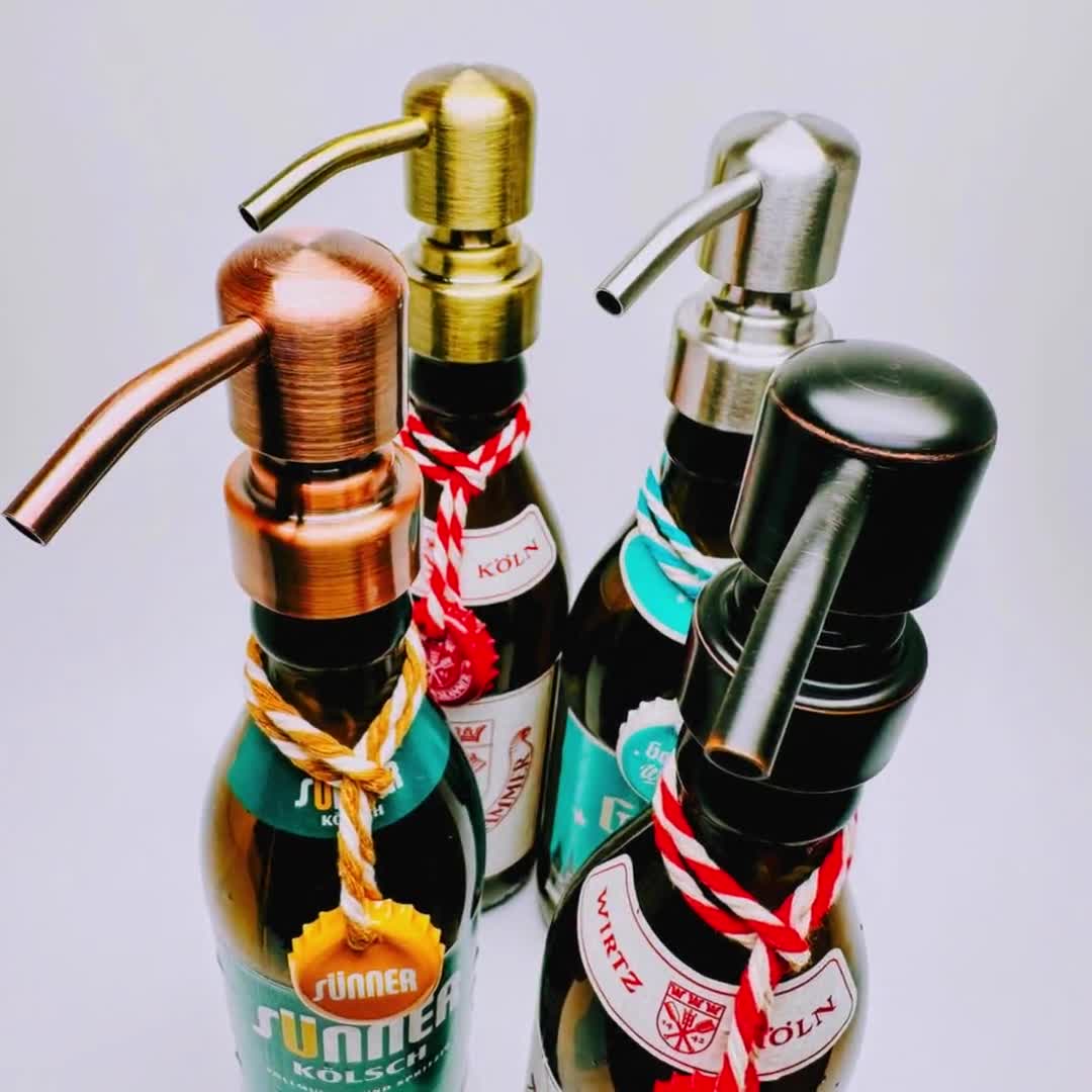 Craft Beer Soap Dispenser “Foam Crown” | Handmade Upcycled Bottle Pump | Refillable | Gift for Beer Fans video poster