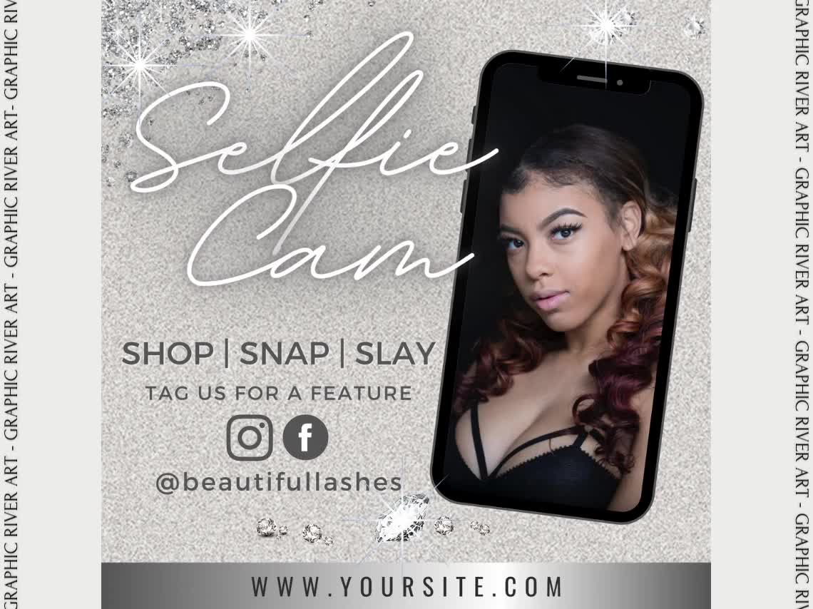 Silver DIY Selfie Cam Social Media Flyer, Shop, Snap, Slay Flyer, Instagram  Flyer, Flyer Template, Canva Template, Tag us Flyer