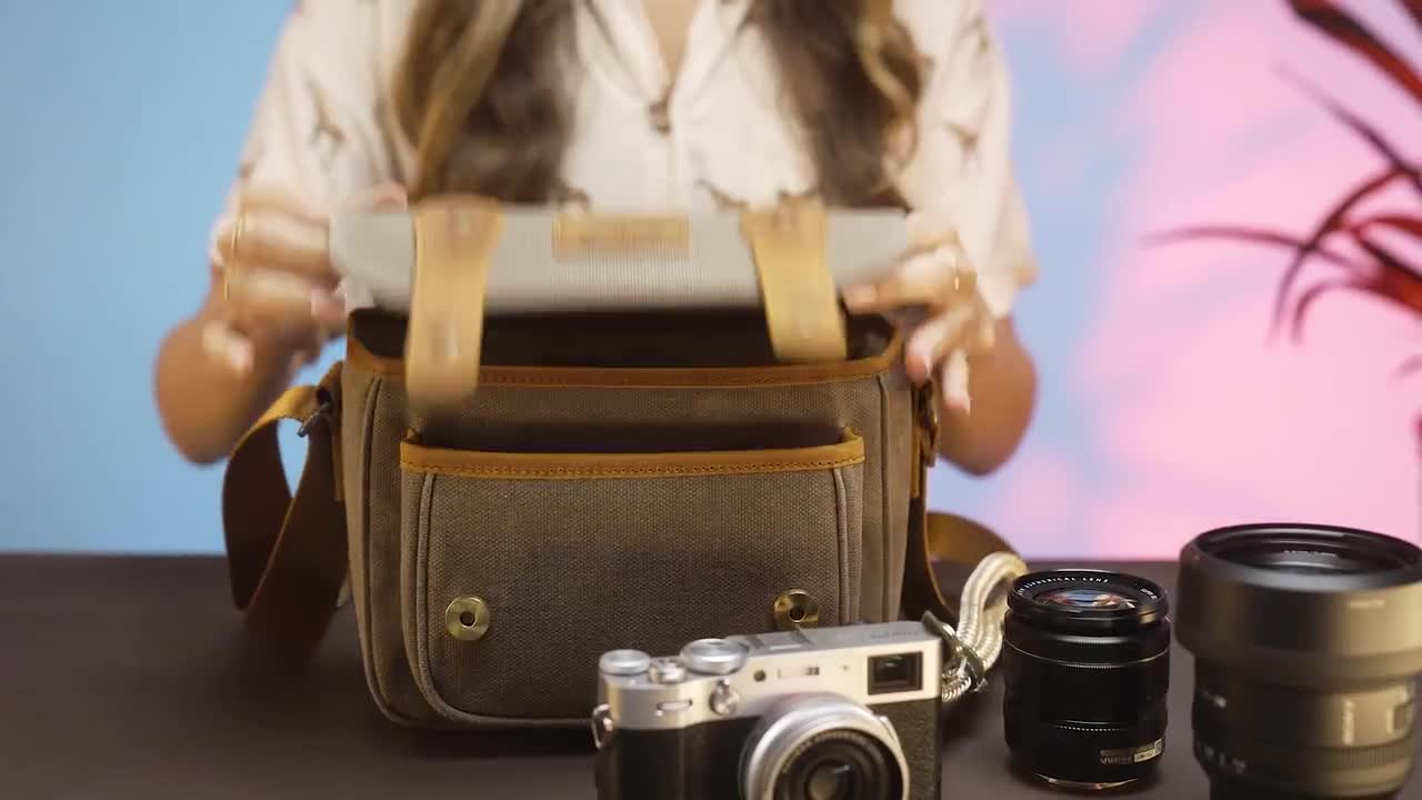 MegaGear Sequoia Canvas Camera Bag Shoulder Bag Case - Compatible with  Canon Camera, Nikon, Sony SLR/DSLR Mirrorless Cameras and Lenses