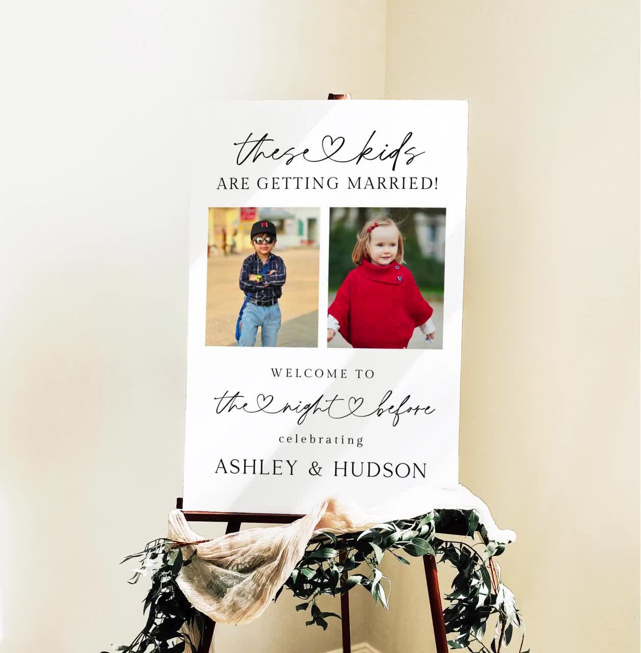 Rehearsal Dinner Welcome Photo Sign These Kids Are Getting Married