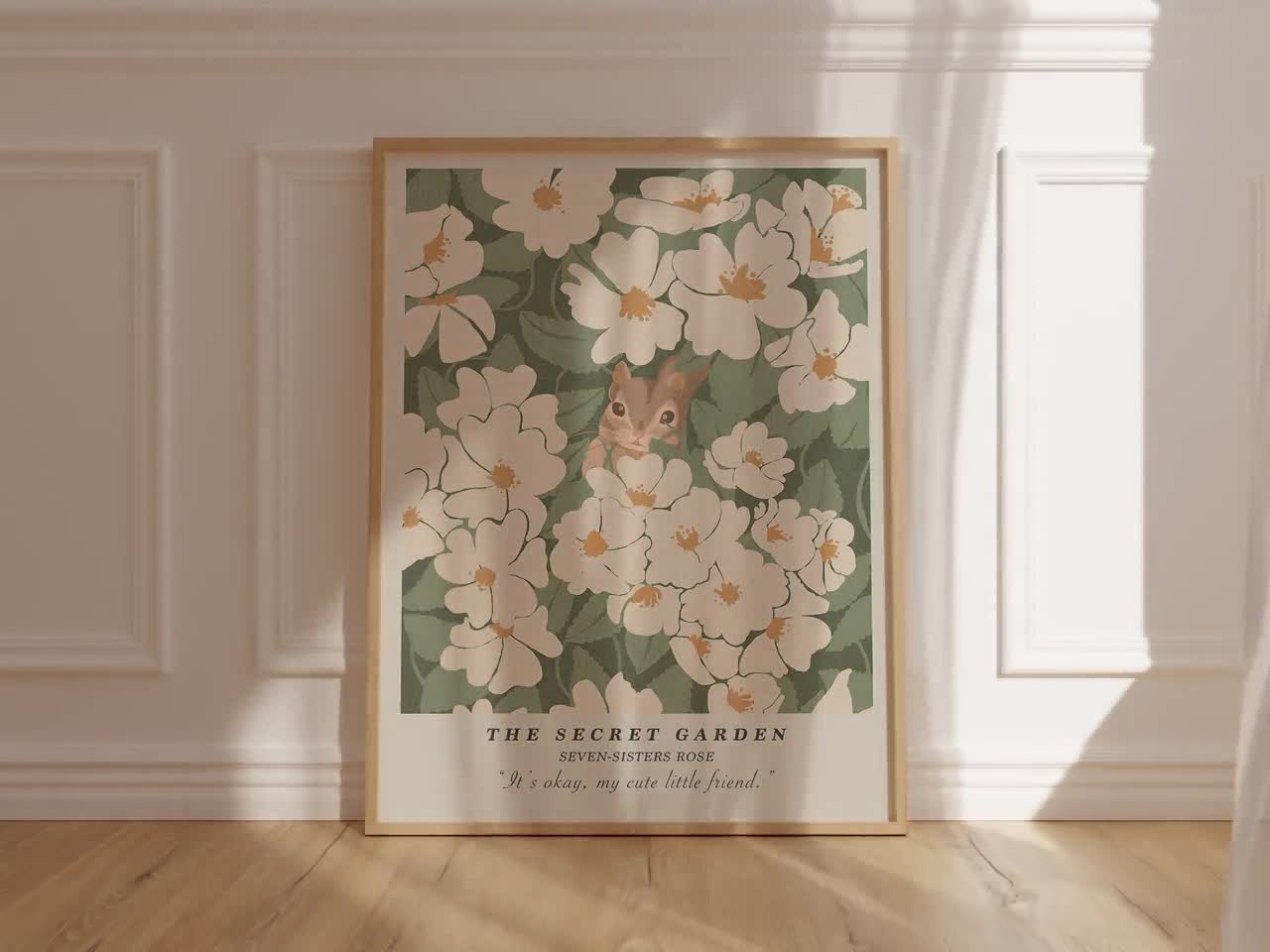 ☺︎ Grande rose blanche citation florale art mural imprimable
