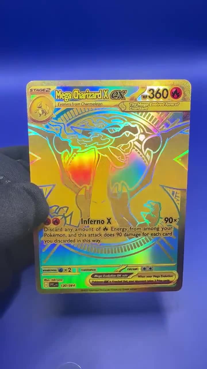 Mega Charizard X EX Gold Card - Custom Fan Art Proxy Mega Charizard X EX Gold Card - Custom Fan Art Proxy