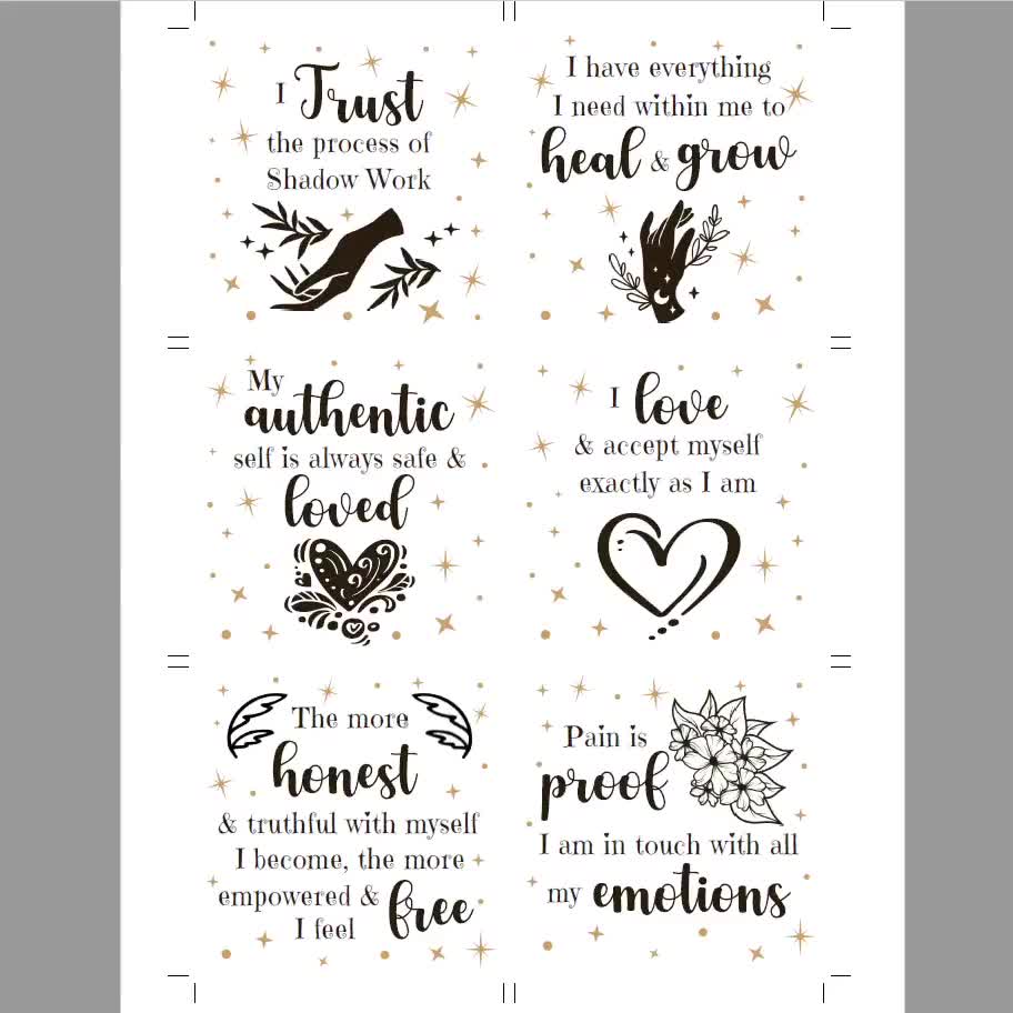 Vision Board Printables Kit, Printable Quotes & Affirmation Cards, Printable Journal & Planner Cards, 3.5x5, 3x4, 2x3