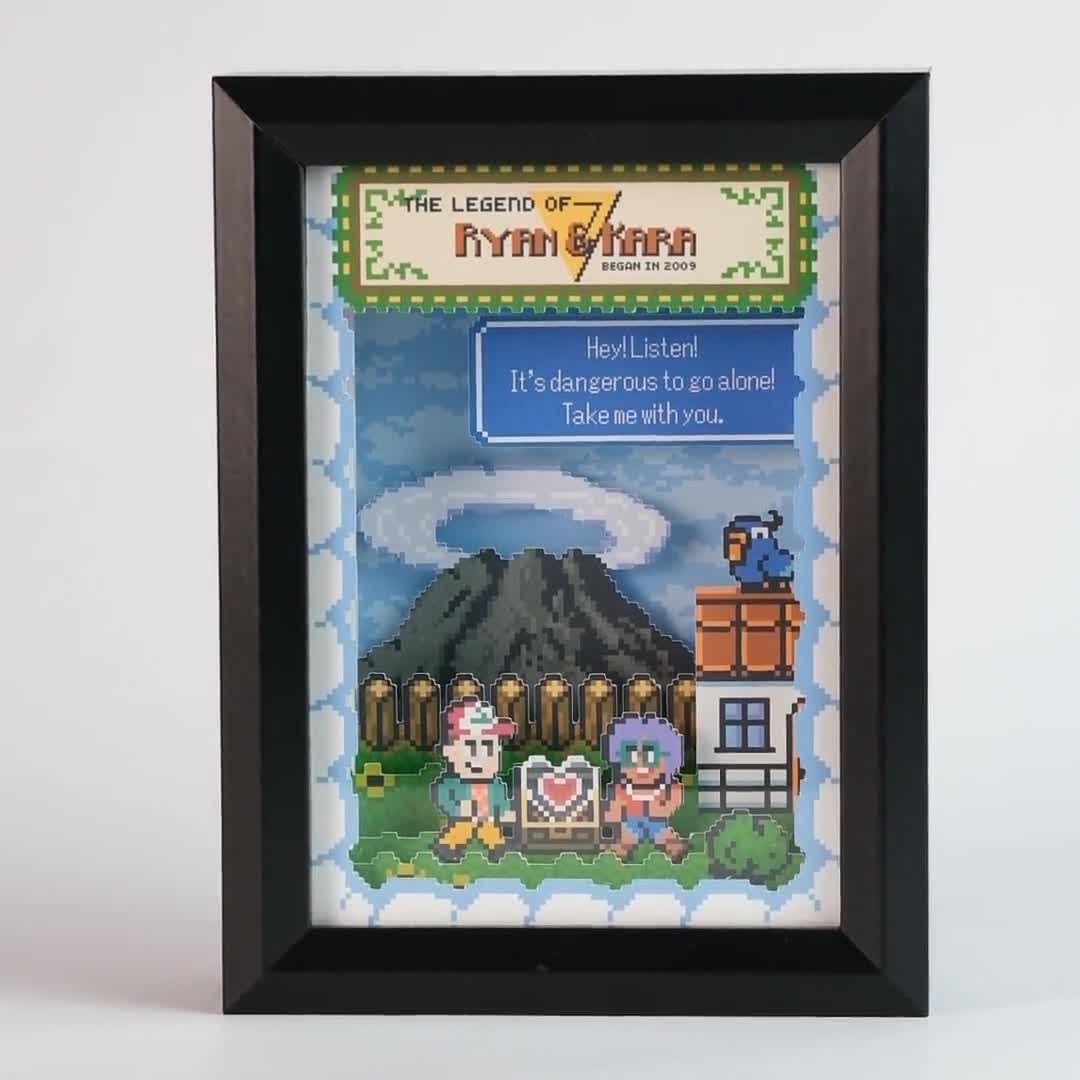 ゼルダのカップルポートレートシャドーボックス | 休日、記念日、誕生