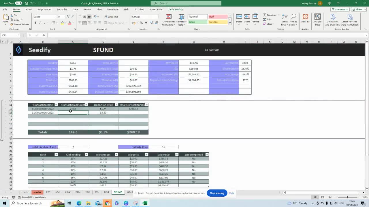 Crypto exit strategy spreadsheet (93) foto