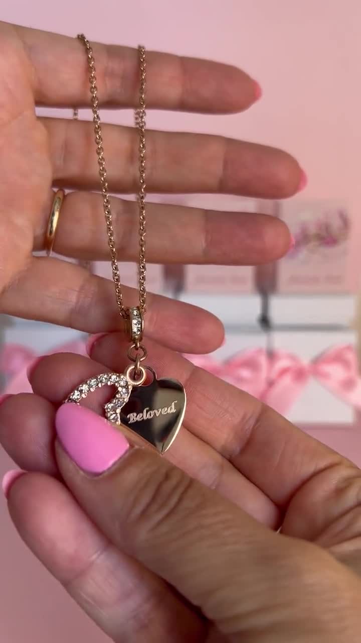 Grand pendentf coeur bleu, coller en verre de Murano, chaîne sterlng