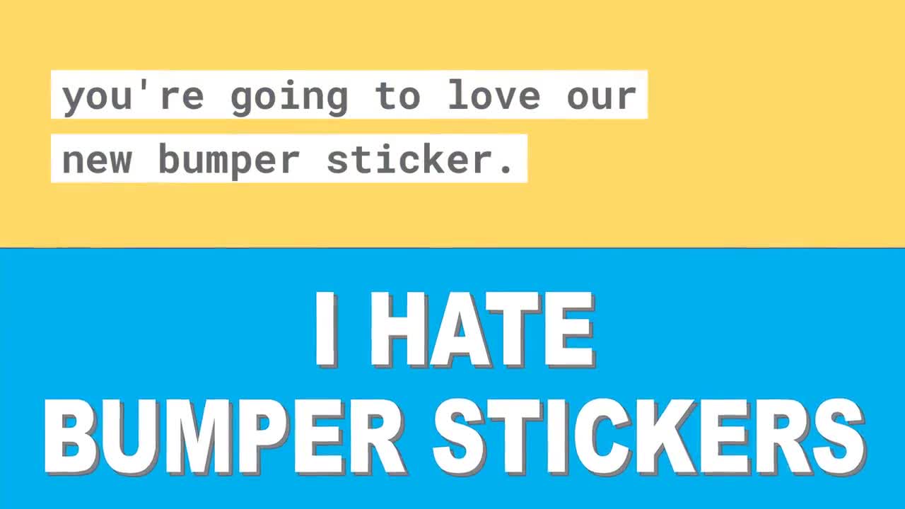 Funny Car Sticker, I Hate Bumper Stickers, Sarcastic Sticker, Gag Gift,  Custom Message, -  UK
