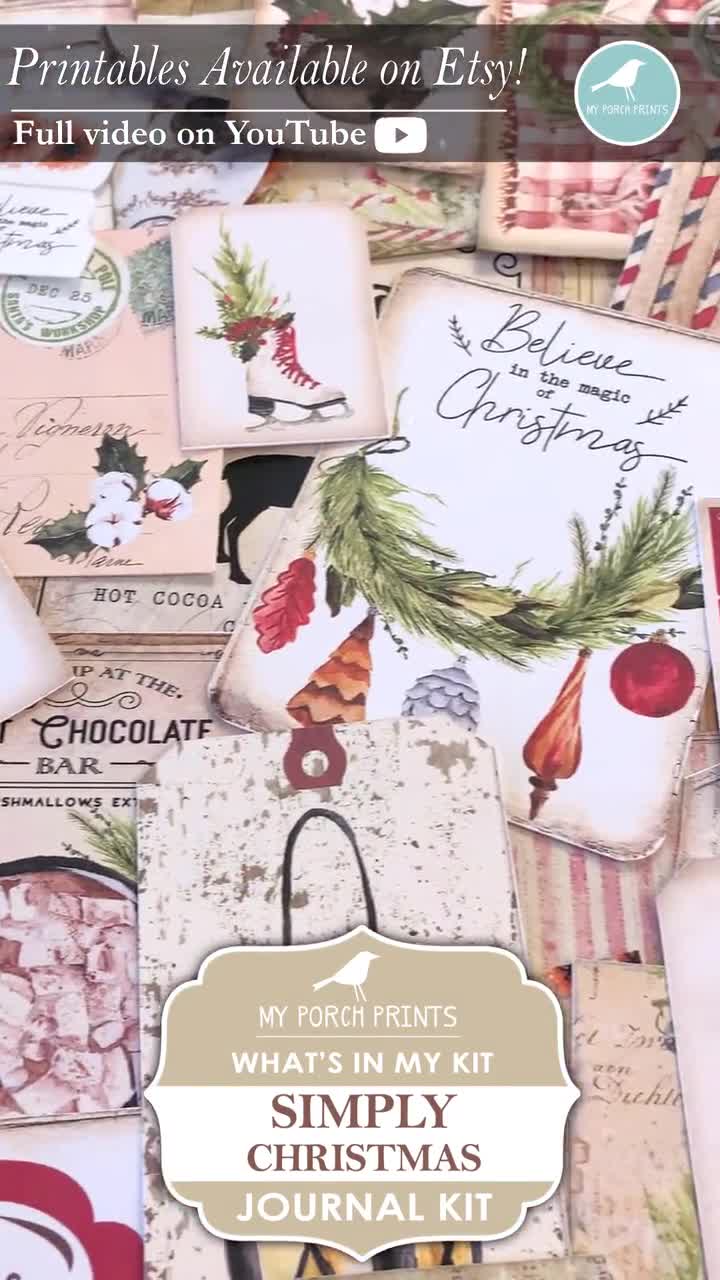 Junk Journal, Simply, Christmas, Kit, December, Red, Green Junk Journal, Simply, Christmas, Kit, December, Red, Green