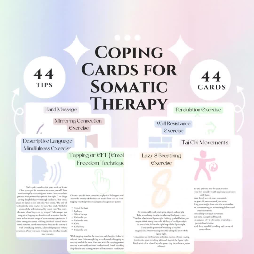 Cartes D'exercice De Thérapie Somatique – 44 Cartes De Pleine Conscience Pour Réguler Le Système Nerveux, Soulager Stress Et Anxiété