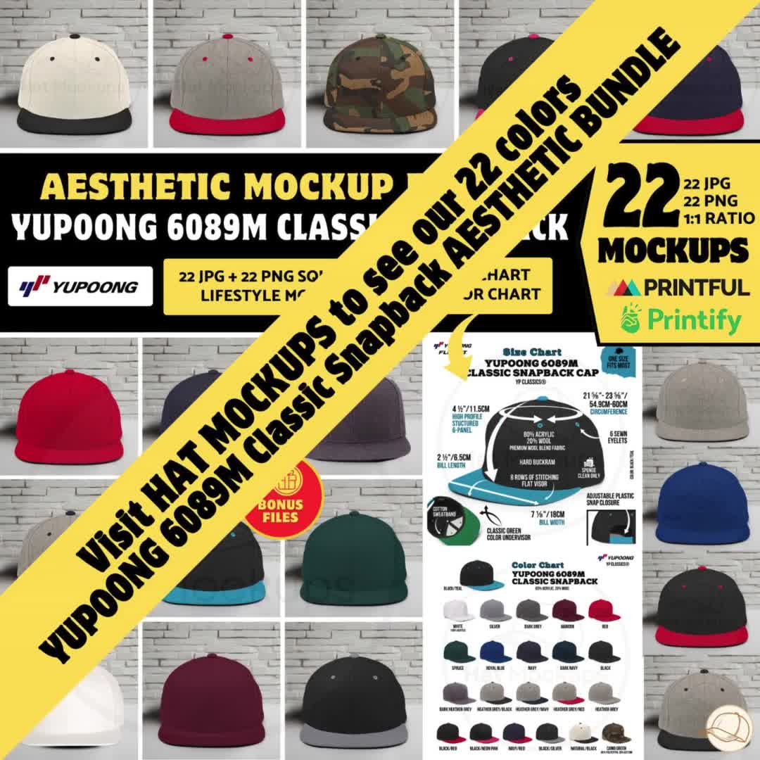 OTTO 31-069 Baseball Cap Size Chart Color Guide, 5-panel Mid