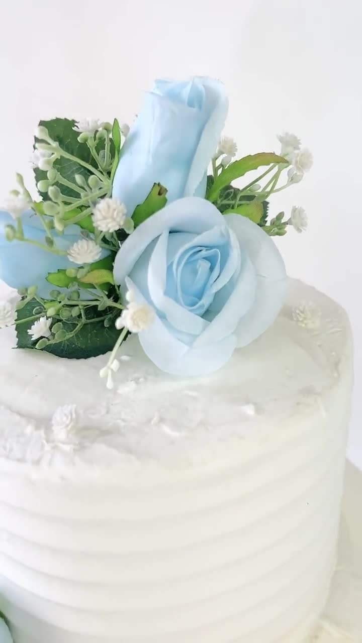 Baby Blue Christening Cake - CakeCentral.com