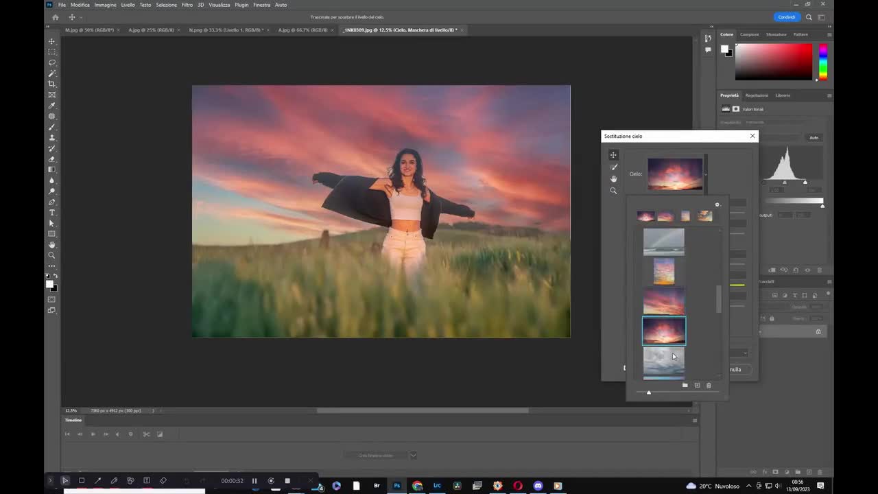 Set of 36 Sunset Sky Overlays, Photography Overlays, Photoshop