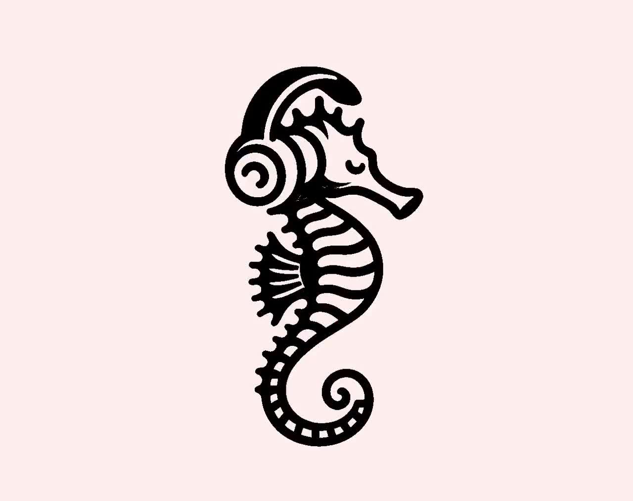 タツノオトシゴSVGバンドル – Cricut、レーザー、昇華転写用マリン