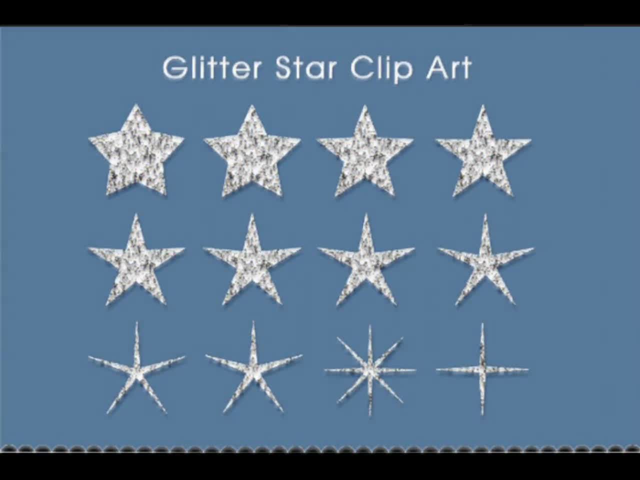 Digital Glitter Star Clipart, Sparkly Glittery Star, Gold, Silver, Pink  Glitter Clipart, Glitter Shapes 