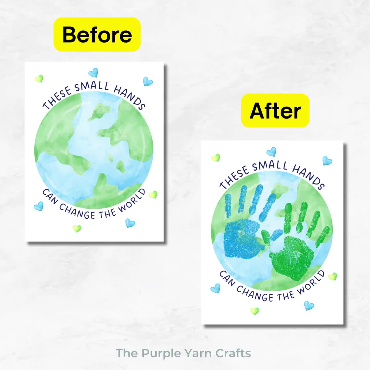 Earth Day Handprint Art, Small Hands Change the World, Earth Day