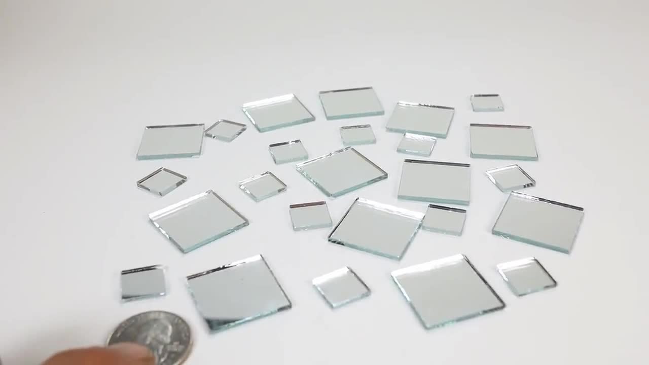 Small Mini Square Craft Mirrors Bulk 0.5 & 1 Inch 100 Pieces Mirror Mo