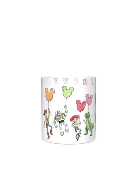 Toy Store watercolour personalised mug video poster