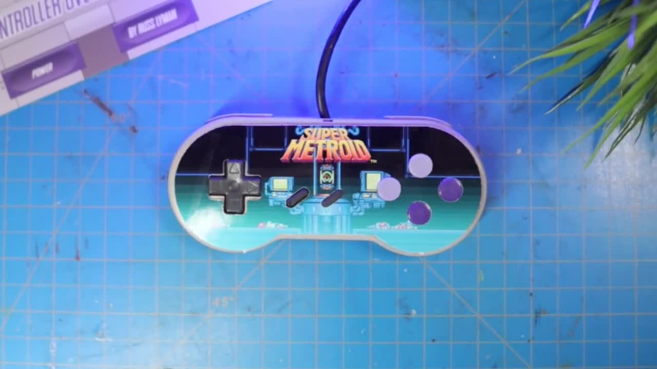 Custom SNES Vinyl Overlay Sticker for a retro SNES Controller (Batch 1) video poster