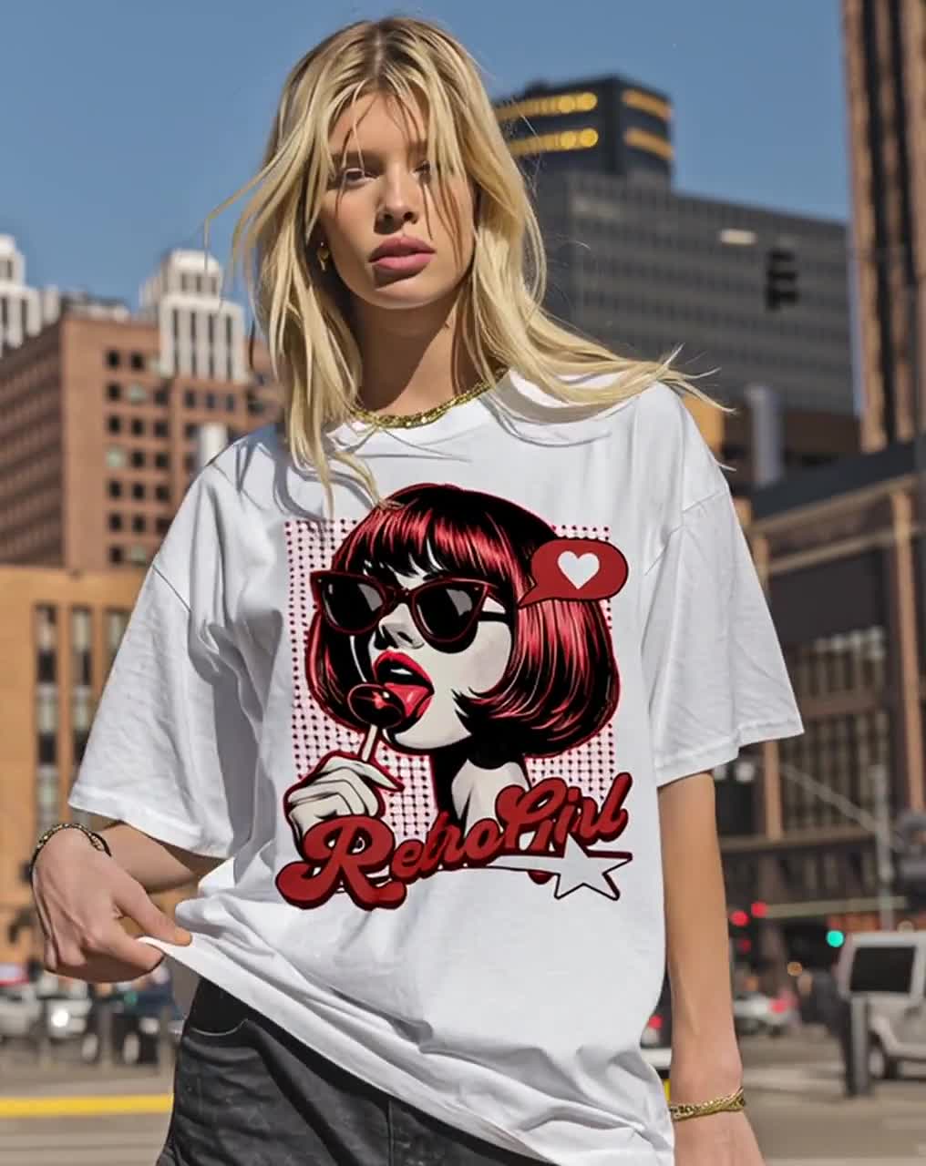 Retro Pop Art Graphic Tee: 90s Y2K Streetwear - Etsy