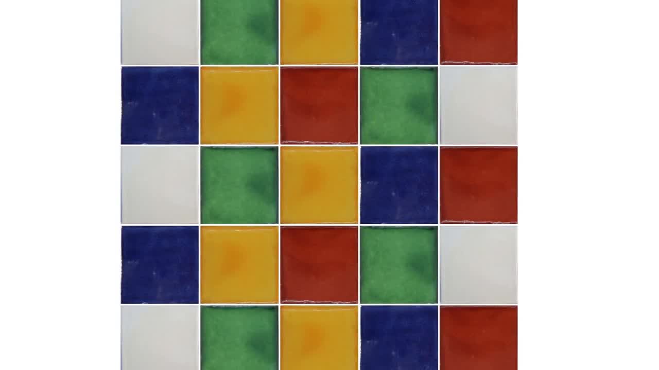 インドミティーラ画Ｃ Handmade Moroccan Zellige 4x4 Fern Green Terracotta Tile