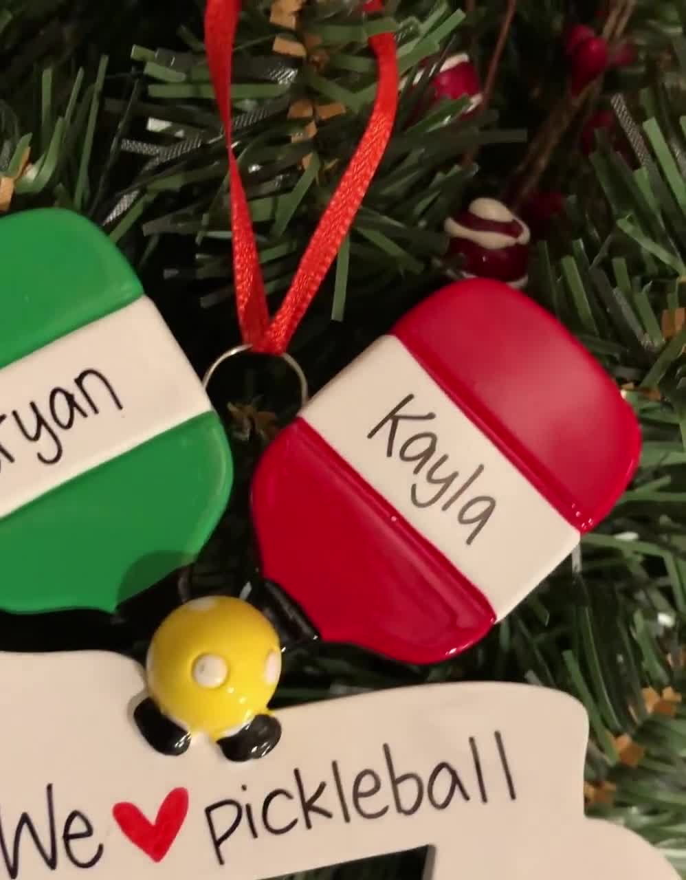 Pickleball Ornament. Personalized Pickleball Ornament. Male & Female