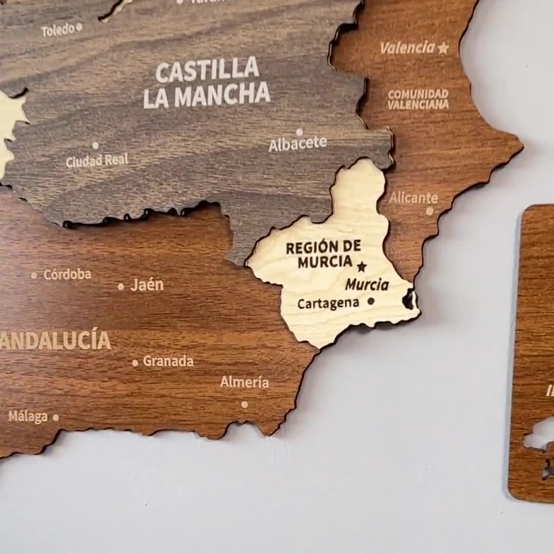 Mapa España con Provincias ⋆ Regalos de Madera ⋆ Hecho a mano