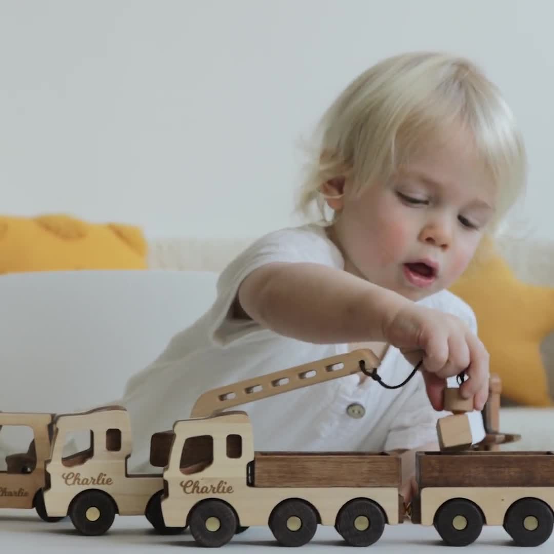 Toy Construction Excavator Handmade Wooden Construction Toy