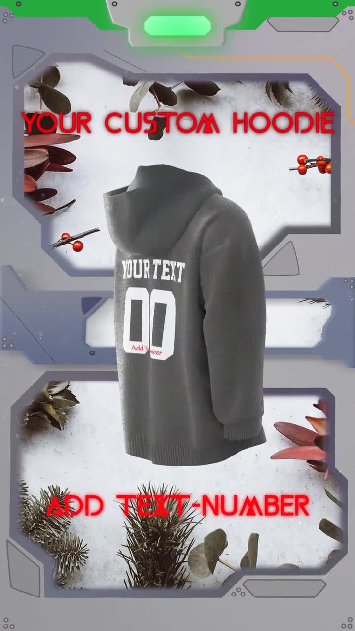 Custom HOODIE Sweatshirt Add Create Your Name Number Back 