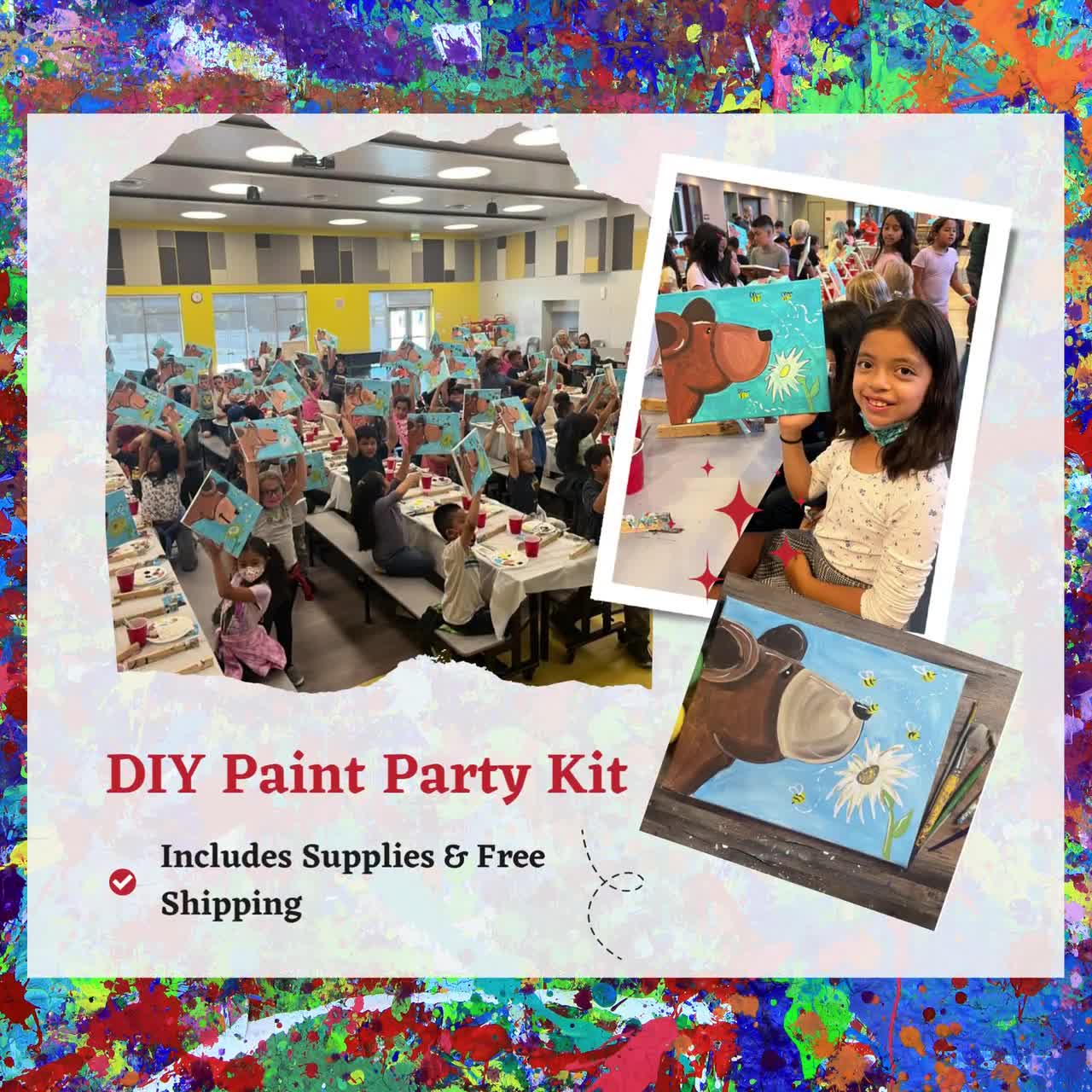 Honey Bear DIY Paint Art Party Kit-Includes ALL Supplies with Video  Tutorial and Free Shipping makes the perfect gift or DIY Paint Party!