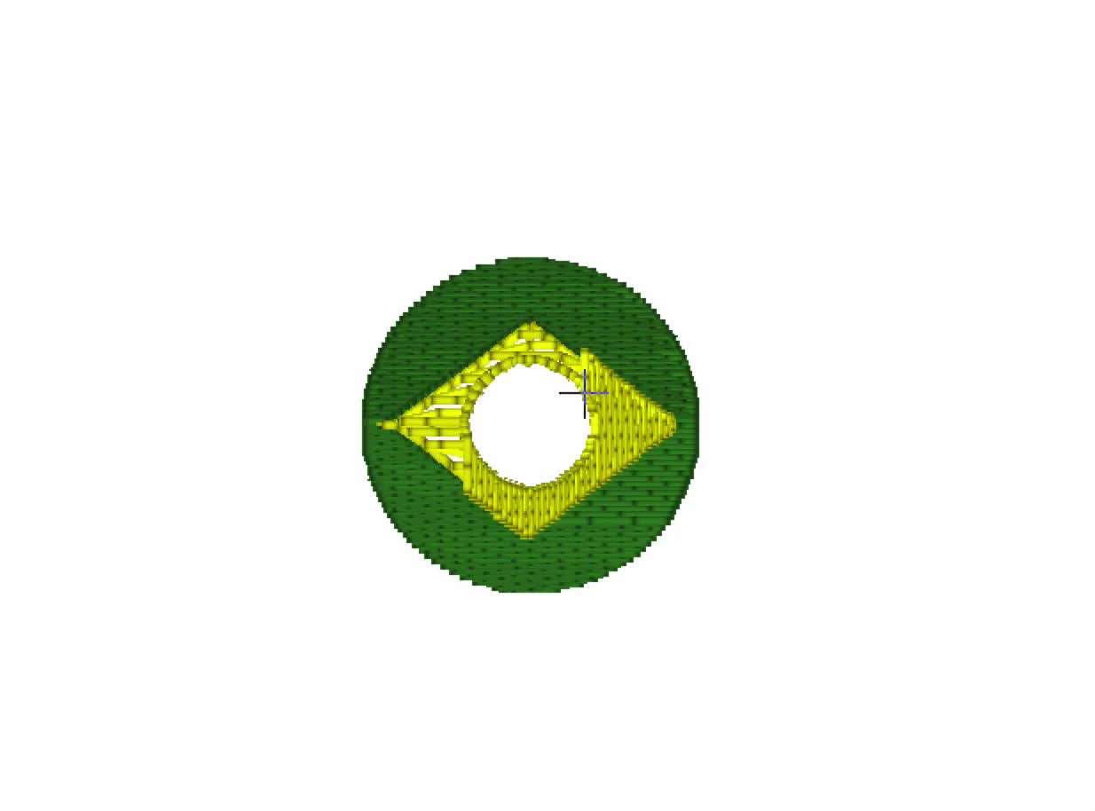 Brazil Flag Circle Embroidery Design 3 SIZES Small Country Flag