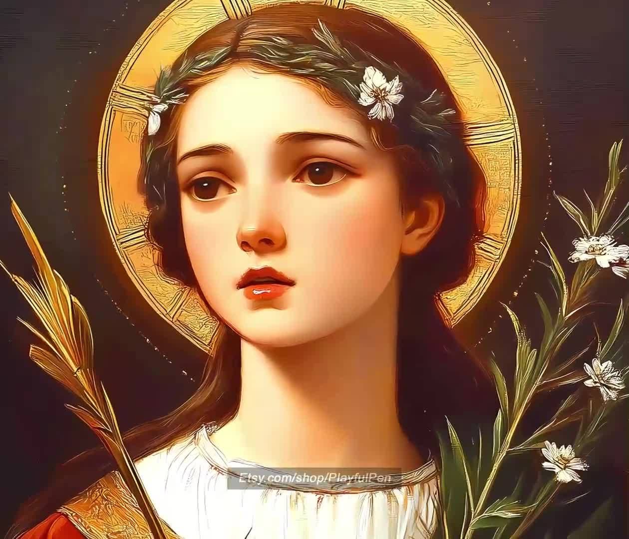 聖ルチアの壁アート、シラクサの聖ルチア、カトリックの印刷可能な