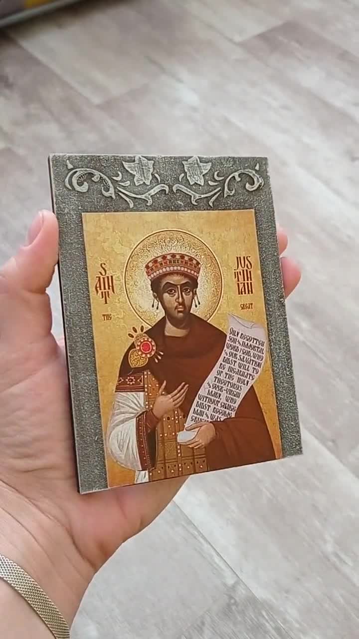 Saint Justinian The Great Orthodox Icon, Saint Justin, Eastern Roman  Emperor, Byzantine Icon, Byzantine Saint, Traditional Prayer Icon