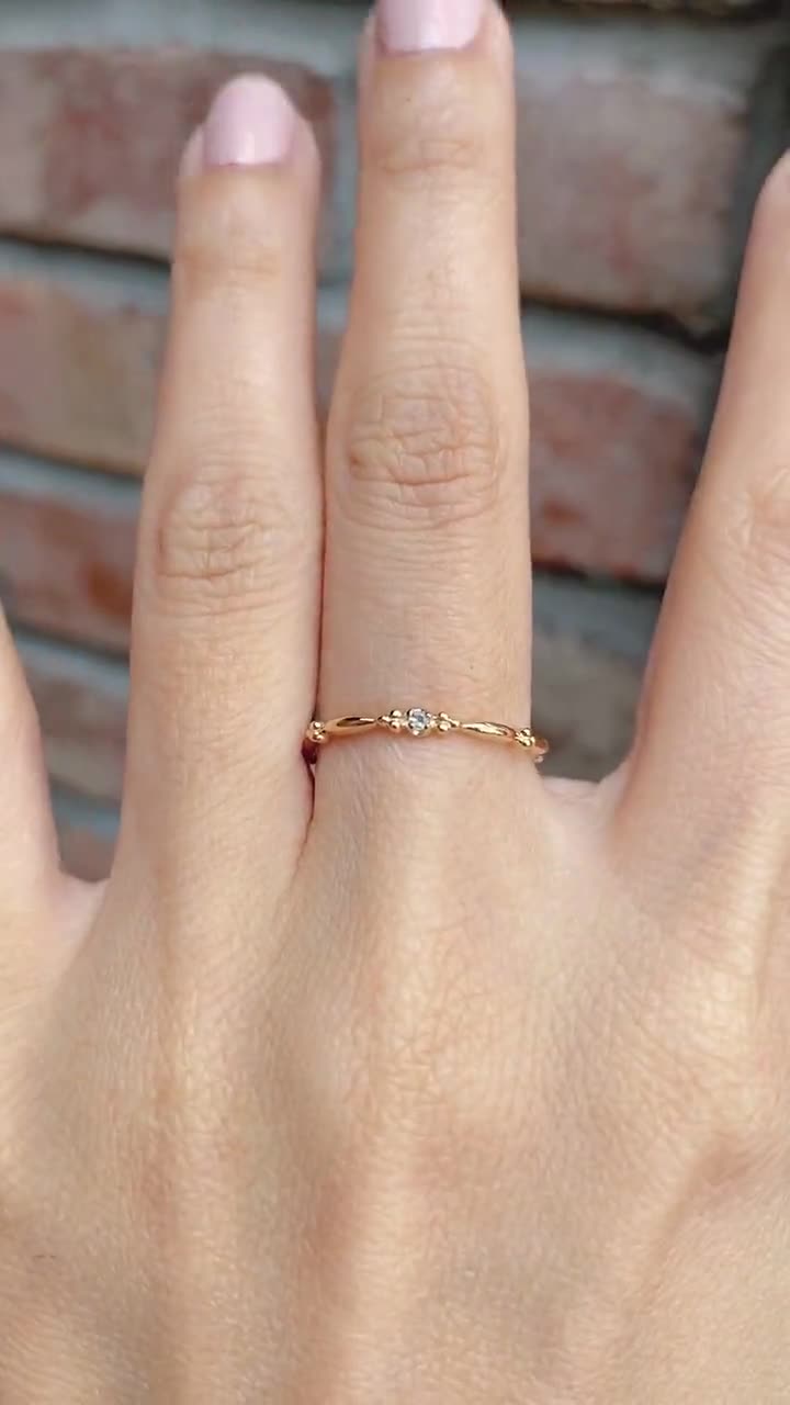 Rosecliff Ruby Stackable Ring in 14k Gold (July)