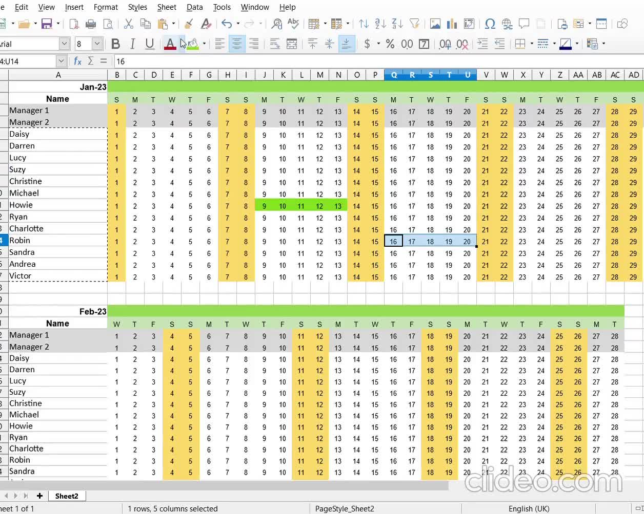 Employee Leave Calendar 2025 Excel File