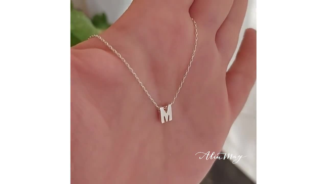 Absolute Sterling Silver Initial Necklace Letter V SI100