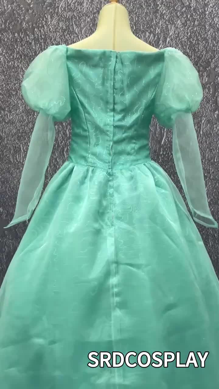 Princess Ariel Dress Green The Little Mermaid Ariel Outfit Cosplay Costume  Woman Girls