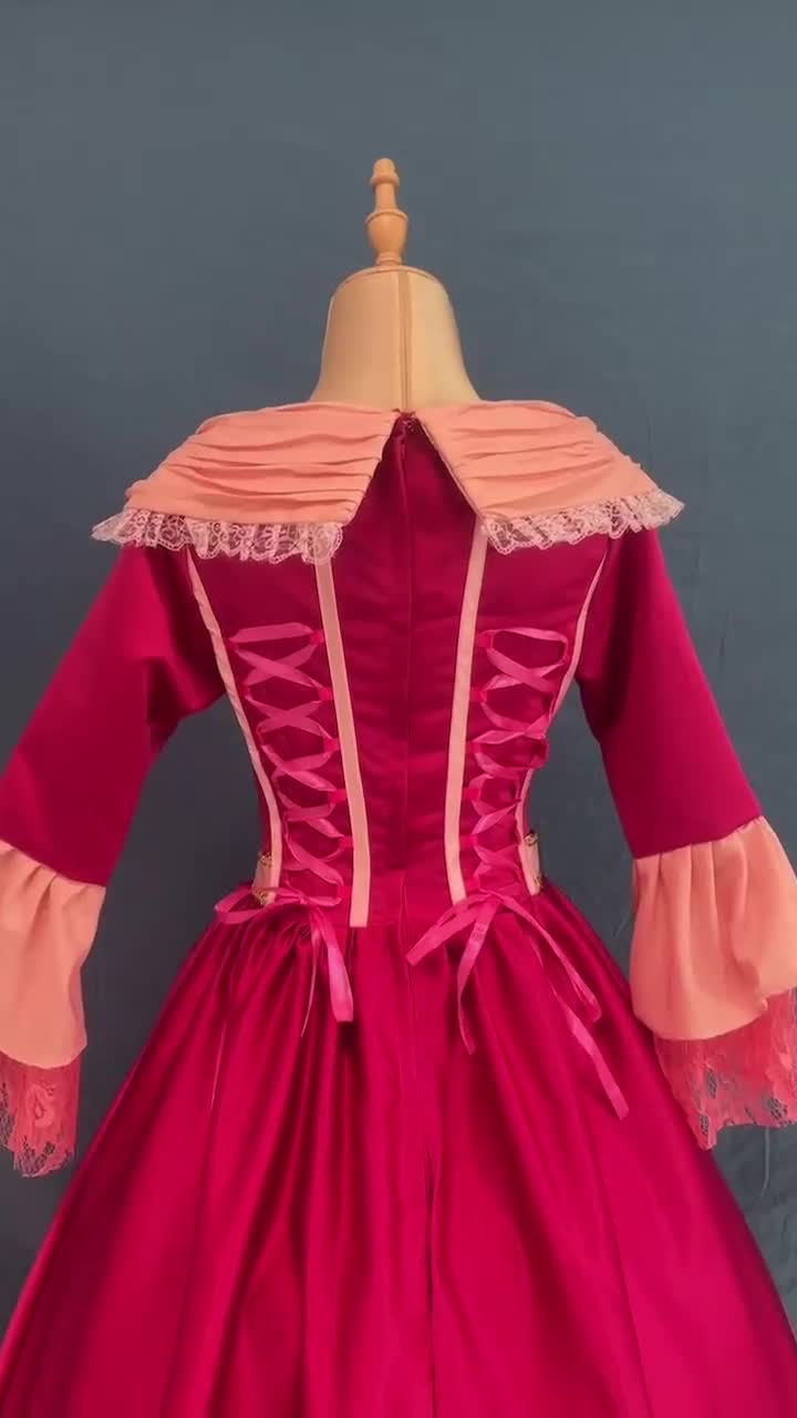 belle pink dress cosplay Beauty and the Beast dress Belle princess pink cosplay dress with cape for danci
