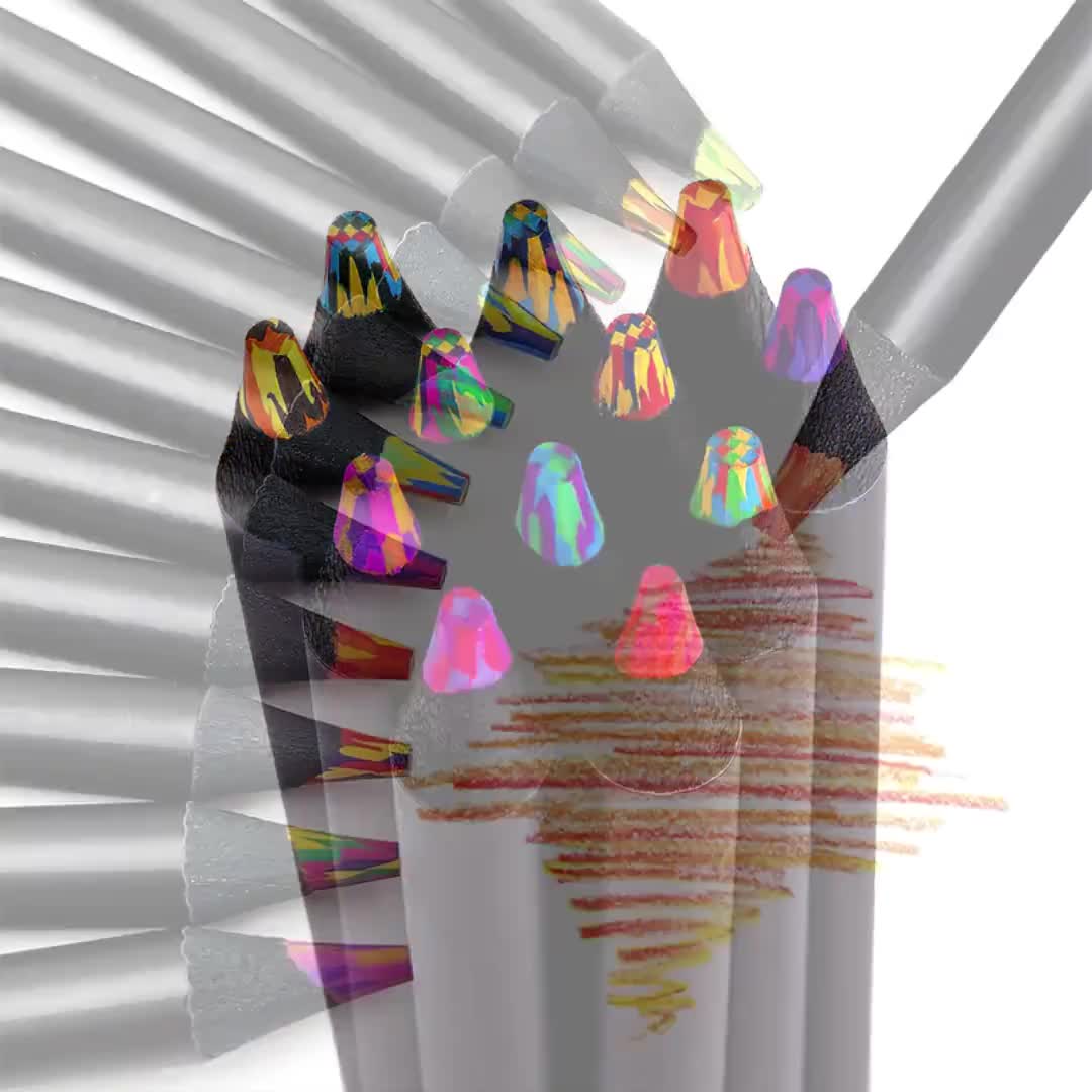 24 Pieces Rainbow Colored Pencils For Kids, Adults, 7 Color In 1 Pencils, Pre-sharpened, Gifts For Students, Pencils For Kids, Colors For Drawing, Sketching, Classroom Gift, Bulk - View #8