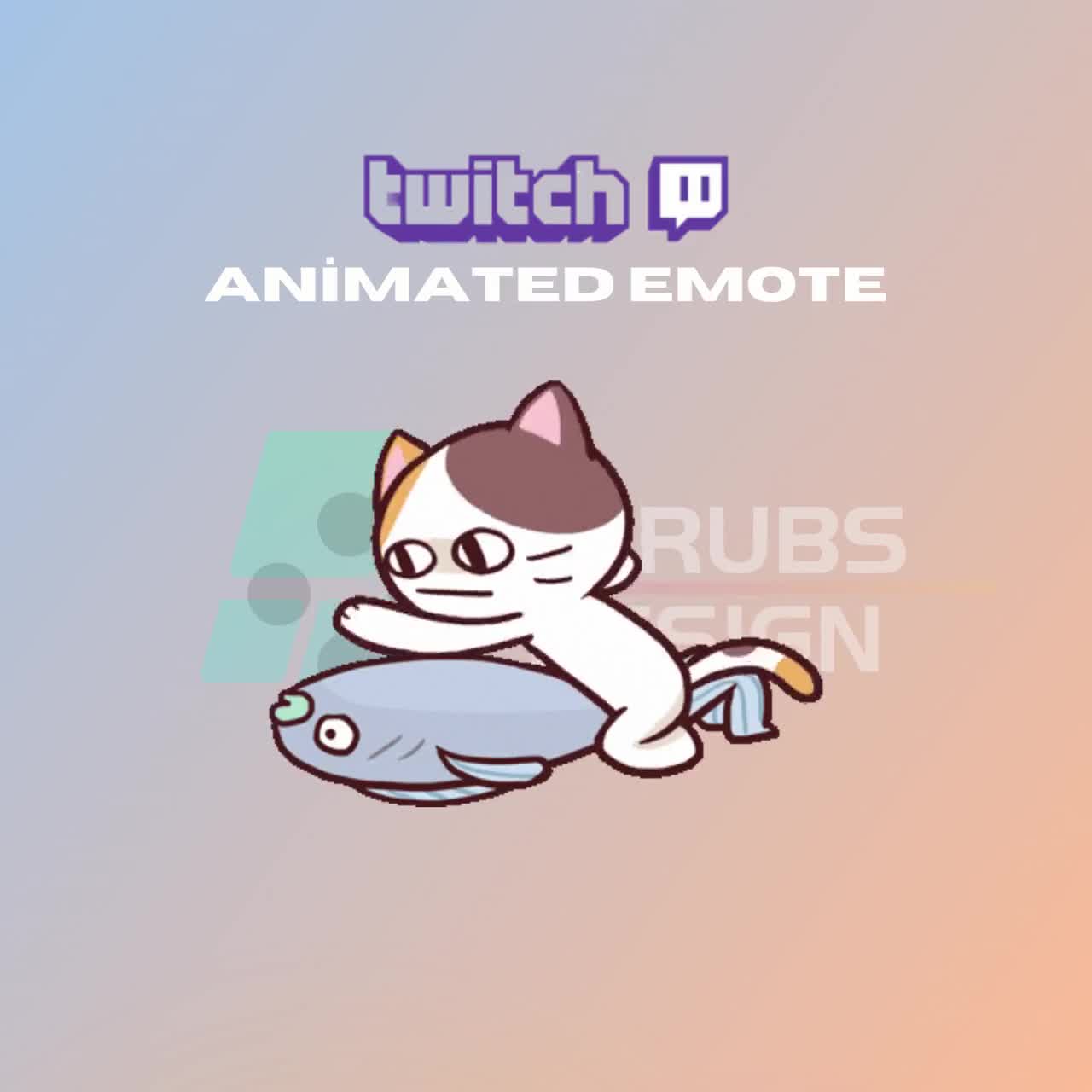 Animated Twitch Emote, Cat Slap Emote, Fish Emote, Cute Cat Emote, Kawaii  Emote, For Streamers-Instant Download/Ready to Use (transparent)